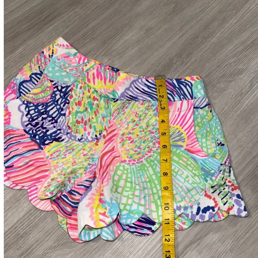 Lilly Pulitzer Callahan Scalloped Shorts Womens S Pink Green Shell Resort Preppy - Picture 5 of 10